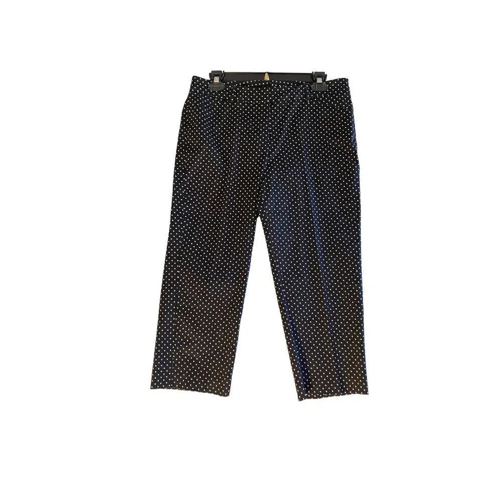 Larry Levine women’s black and white polkadot, Capri pants, size 8